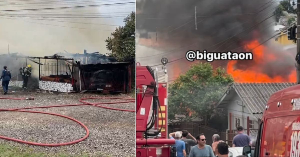 Homem morre carbonizado em trÃ¡gico incÃªndio em SC; o filho teria ateado fogo a casa