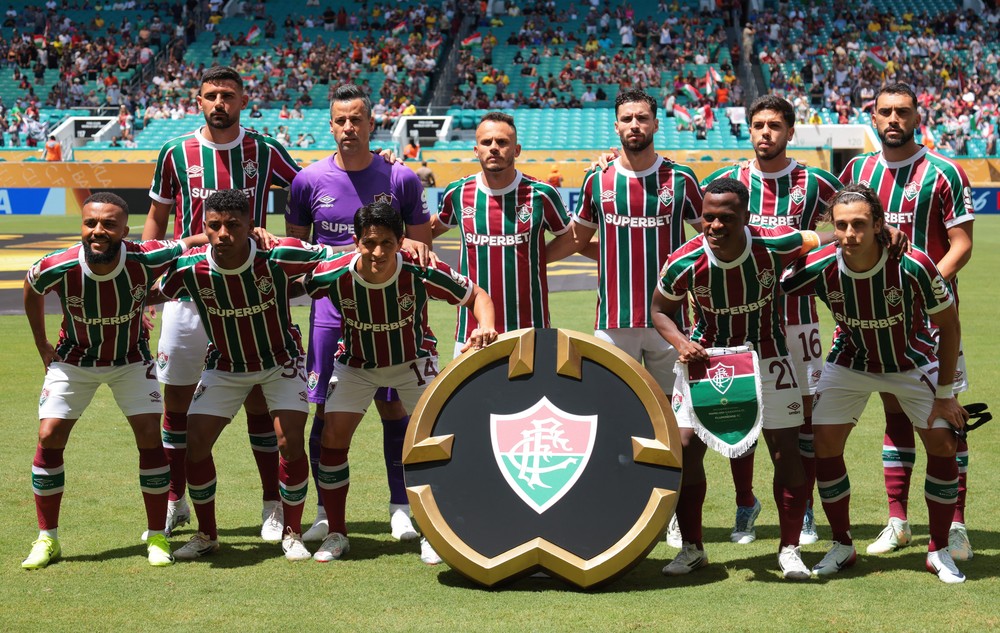 Fluminense antes de jogo contra o Mamelodi — Foto: Reuters/Sam Navarro